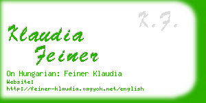 klaudia feiner business card